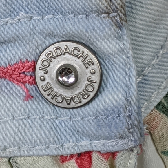 Vtg GIRL'S JORDACHE Denim and Floral Dress - Picture 6 of 15